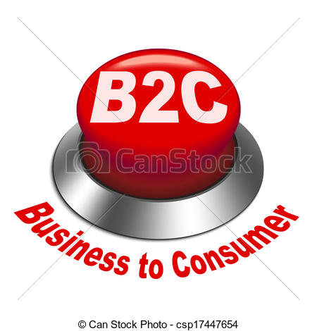 3d illustration of b2c ( business to consumer ) button